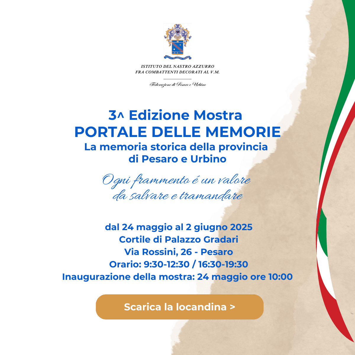 3 edizione della mostra Portale delle Memorie. La memoria storica della provincia di Pesaro e Urbino