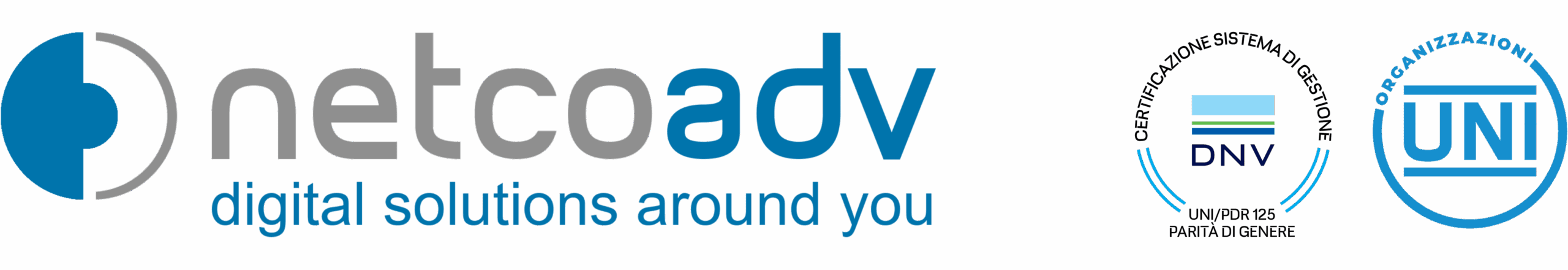 Logo NetcoADV e Marchio Certificazione Uni PdR125 2022_Compressed